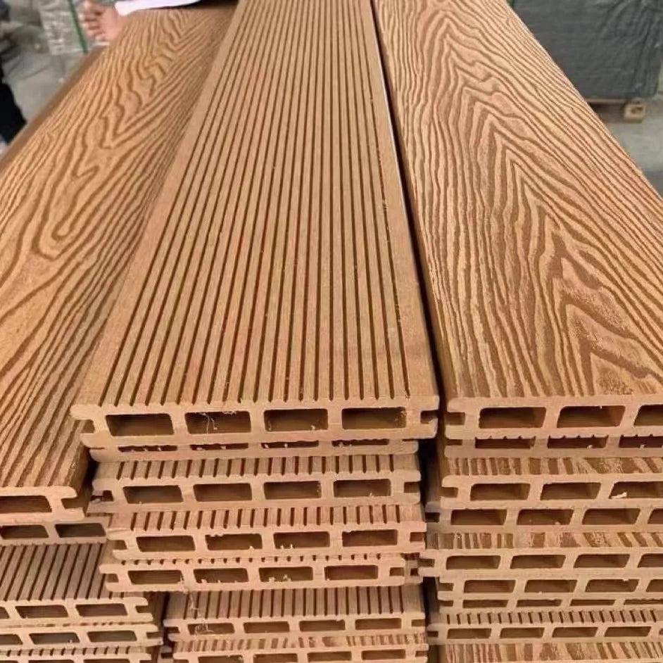 Outdoor 3D Embossing PVC Composite Teck Decking Wpc Flooring for Exterior