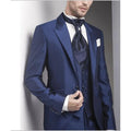 2025 New Arrival 3 Pcs Dark Blue Business Men Suits Formal Tuxedos Blazer Groom Suit for Wedding Sets(Jacket+Pants+Vest)