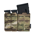 IDOGEAR Laser Cut Triple Mag Pouch Tactical Pouches Open Top MOLLE Magazine Pouch for 5.56mm & 9mm Mags