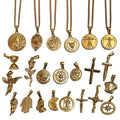 London Hot Vitruvian Man Pendant Medusa Necklace Stainless Steel Rose Angel Wing Choker Lion Crucifix Necklace Compass Jewelry