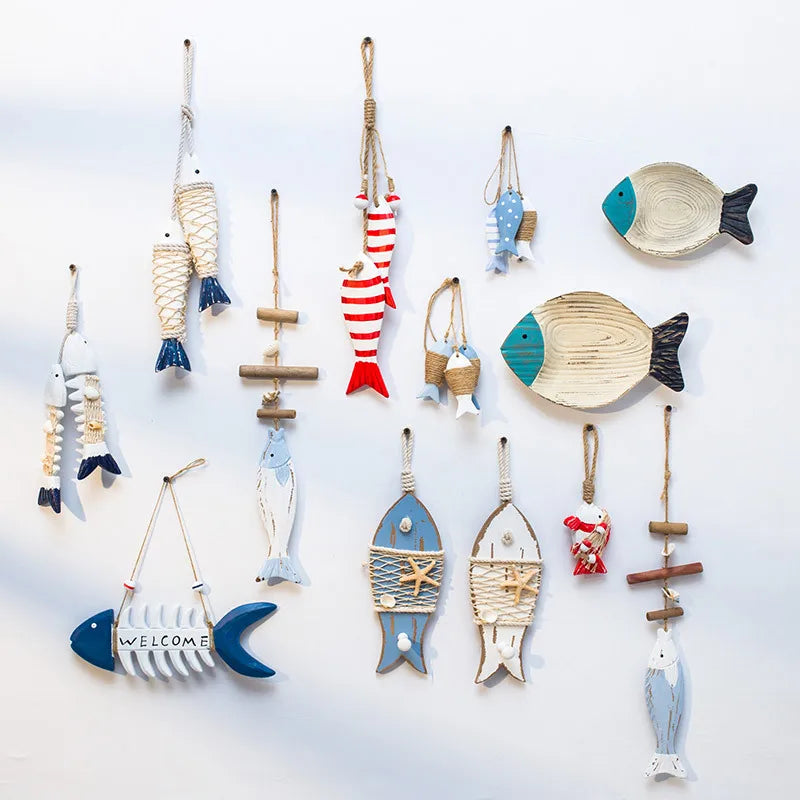 Nautical Theme Eco-Friendly HYF02 Modern Mediterranean Wooden Wall Art Hanging Decor