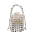 Wholesale Fashion Beautiful Handmade Beaded Handbag Women Clutch Purse Lady Pearl Evening Bag PVC Polyester Single Shell Fine