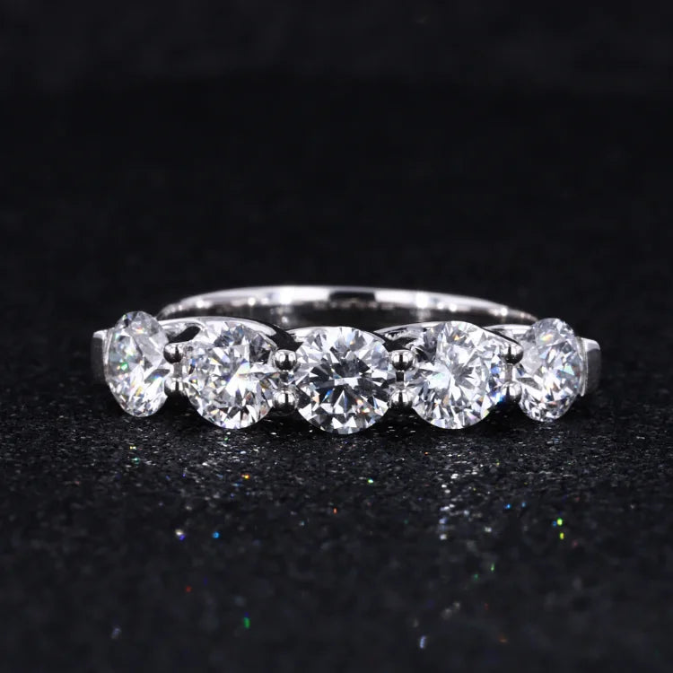 Starsgem 3.6mm Round Brilliant Cut HPHT Lab Grown Diamond 14K White Gold Engagement RIngs