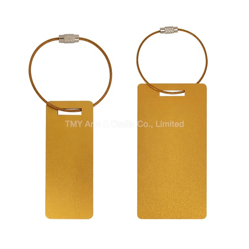 Hot Selling Blank Metal Aluminum Gold Journey Luggage Tag Wholesales OEM Supplier for Laser Engraved