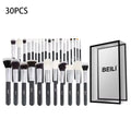 For Professional 30Pcs Eco-friendly Wooden Handle Synthetic Hair Makeup Brush Set Shaving Brush Skin-friendly for Lady Face