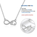 D558 S925 Sterling Silver Heart Shaped Pendant Necklace Set Fashionable Digital 8 Heart with Diamond for Women's Wedding