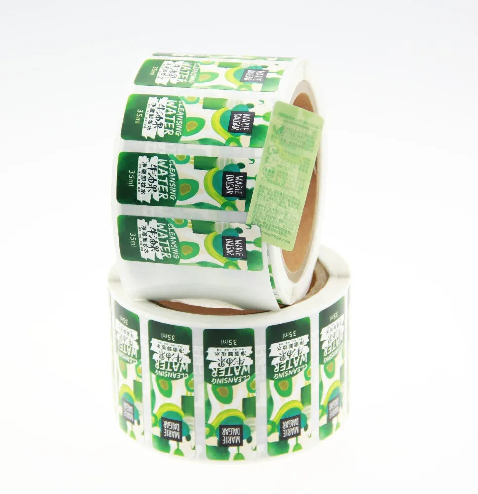 Custom Private Double Sided Sticker Waterproof Vinyl logo Label Bottle Packaging Stickers