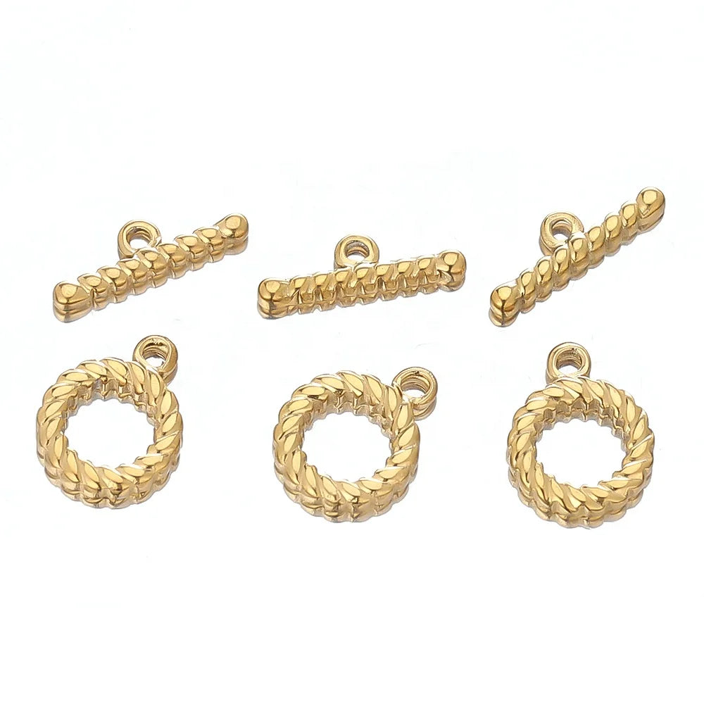Stainless Steel Twisted Rope Toggle OT Clasp DIY Jewelry Making Crafts Necklaces Hooks Connectors Ladies Accessories