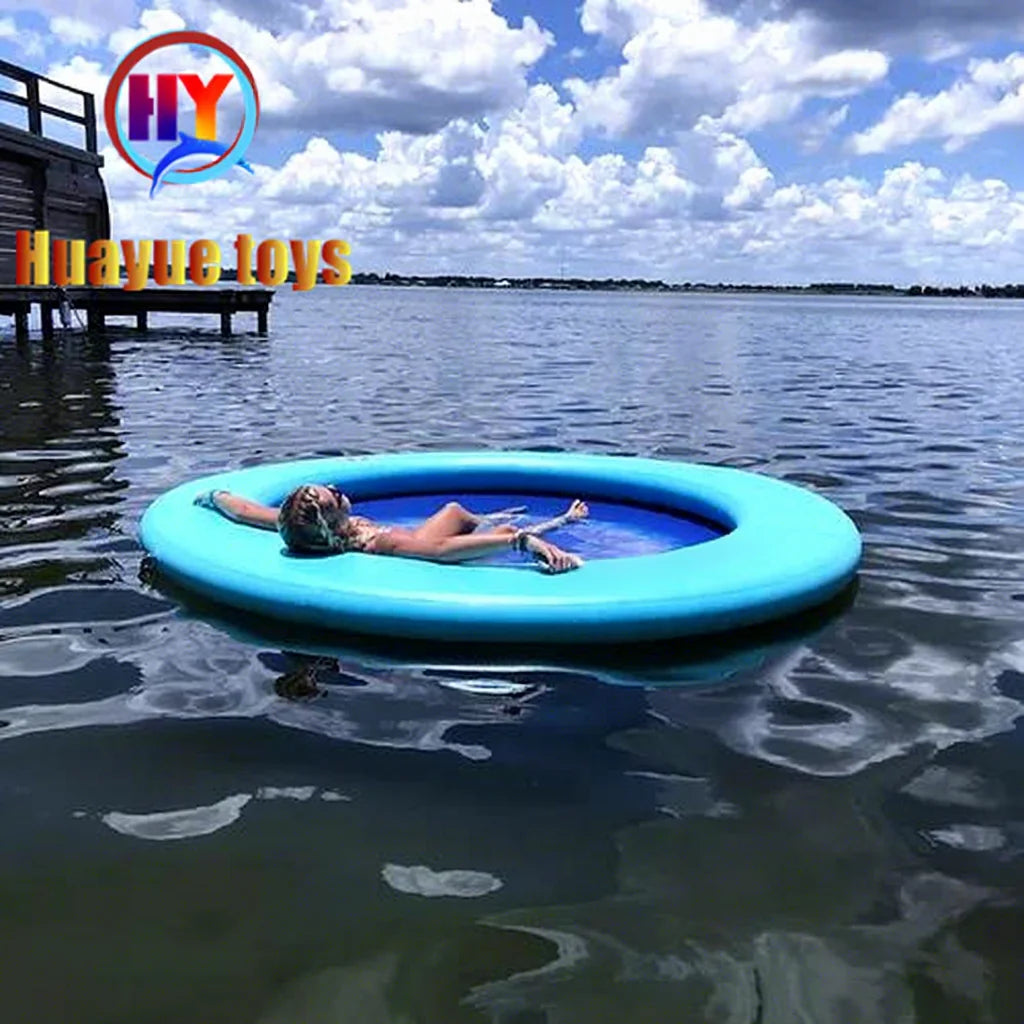 Manufacturer Custom Portable Floating Water Hammock Lounger Pool Inflatable Water Hammock Platefrom With Inflatable Rafts