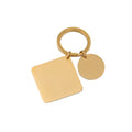 Custom 18K Gold Plated Stainless Steel Calendar Tag Keychain New Blank Heart-Shaped Keychains with Laser Logo Fashion Style Gift