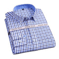 New Oxford Men's Casual Striped Long-sleeved Shirt Slim Plaid Shirt