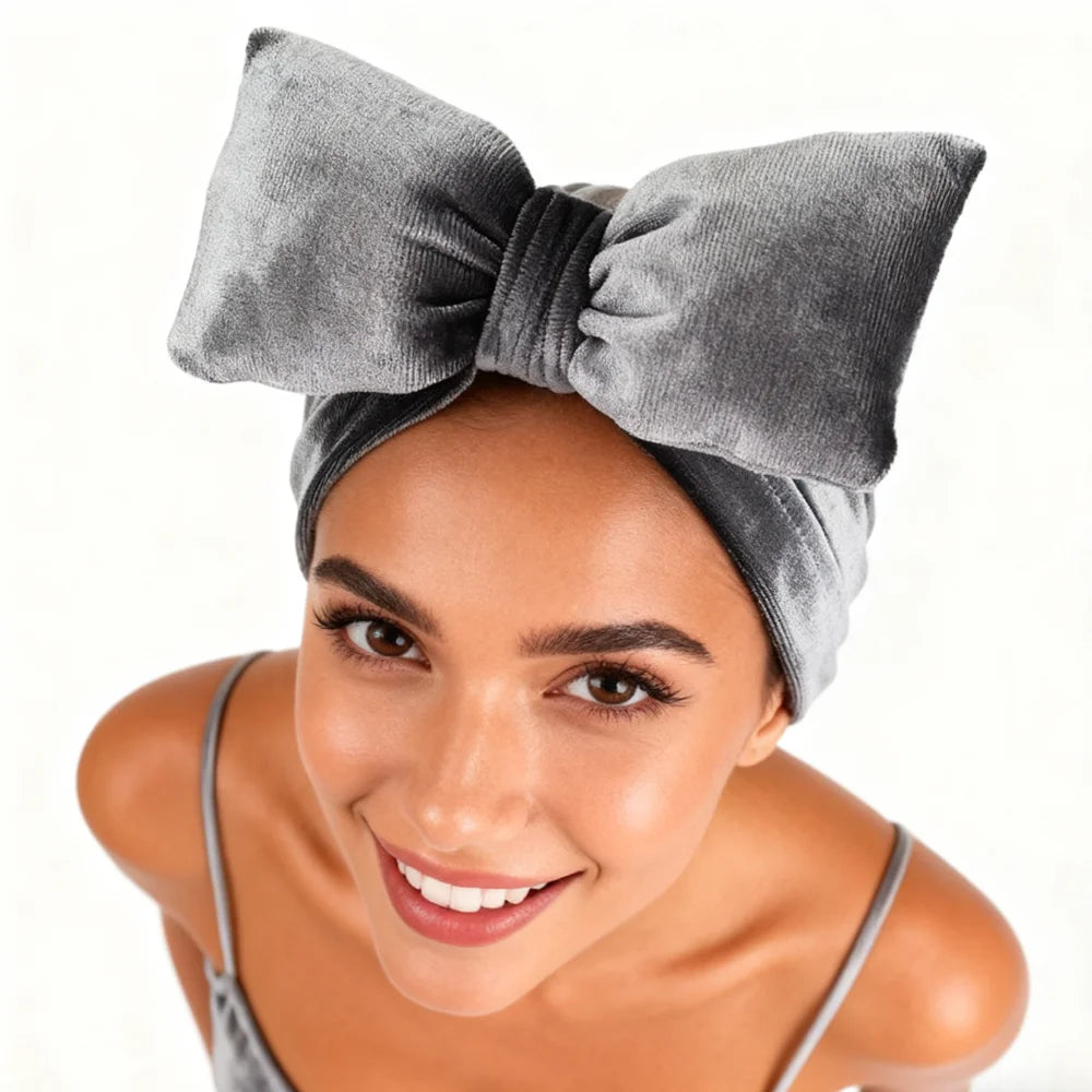 QINGYAN Personalized Bonnet New Design Sales 100% Polyester Fashion Customized Colors Bow Top Knotted Bonnet Turban Beanie Hat