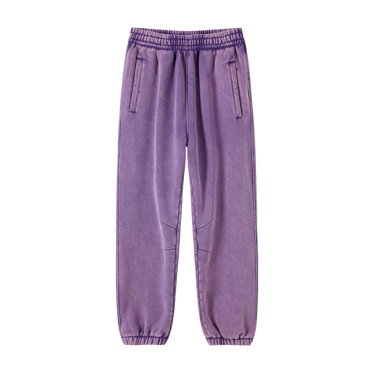 Wholesale Custom Men's Sporty Streetwear Acid Wash Cotton Sweatpants Mid-Waist Vintage Trackpants with Flared Jogging Design