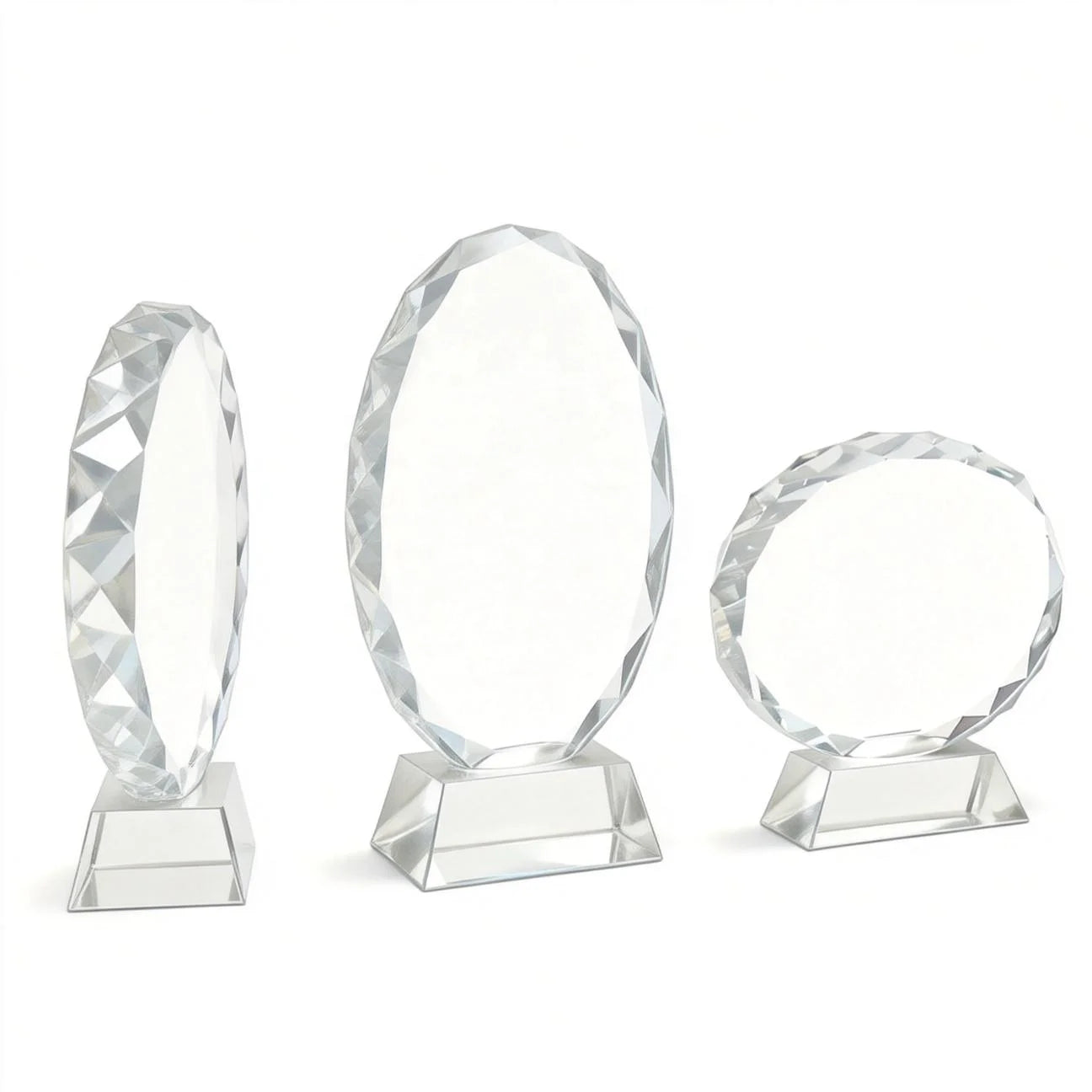 Blank Crystal Trophy Award Clear Cup Prize Celebration Statue Desktop Decor Engraving Portable Tradeshow Giveaways