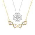 Best Selling 925 Sterling Silver Magnetic Four Leaf Clover 18K Gold Plated Pendant Necklace Women Fine Jewelry
