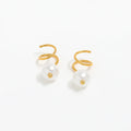 JOOLIM Jewelry PVD 18K Gold Plated Fresh Water Pearl Spiral Earring Stainless Steel Jewelry Trendy Jewelry