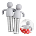 Kingwise Wholesale Loose Tea Leave Cute Stainless Steel Bulk Strainer Funny Man Shape Tea Strainer Filter Tea Infuser