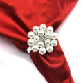 Cheap Metal Napkin Holders Rhinestone Pearl Napkin Rings for Wedding Party Table Decoration