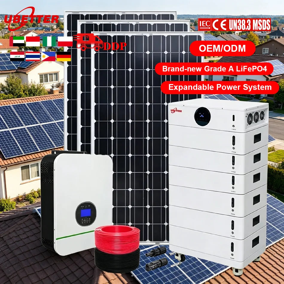 Stock 48V 15kWh 300Ah Lithium Lifepo4 IP65 Hybrid Grid Solar Panel Battery System with CAN Communication for Home Use