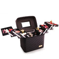 PU Large Capacity Multi-layer Portable Makeup Box Portable Drawer Type Toiletry Bag Metal Webbed Desktop Office Storage Box