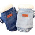 OEM/ODM Hot Sale Fashion Pet Dog Jeans Coat Warm Small Dogs Cats Clothes Thickened Winter Puppy Clothes Pet Denim Jacket