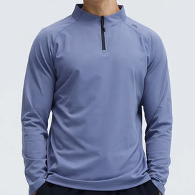 Custom Logo Quater Zipper Custom Long Sleeve T-shirt Long Sleeve T Shirt
