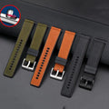 High Quality Waterproof Italian Leather+Rubber Hybrid Watch Straps Sports Soft Silicone Rubber Leather Hybrid Watch Strap Band