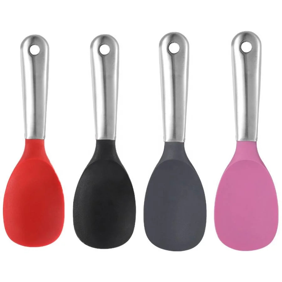 Stainless Steel Handle Non-Stick Silicone Rice Paddle Spoon Shovel Kitchen Tools Utensils for Cooking