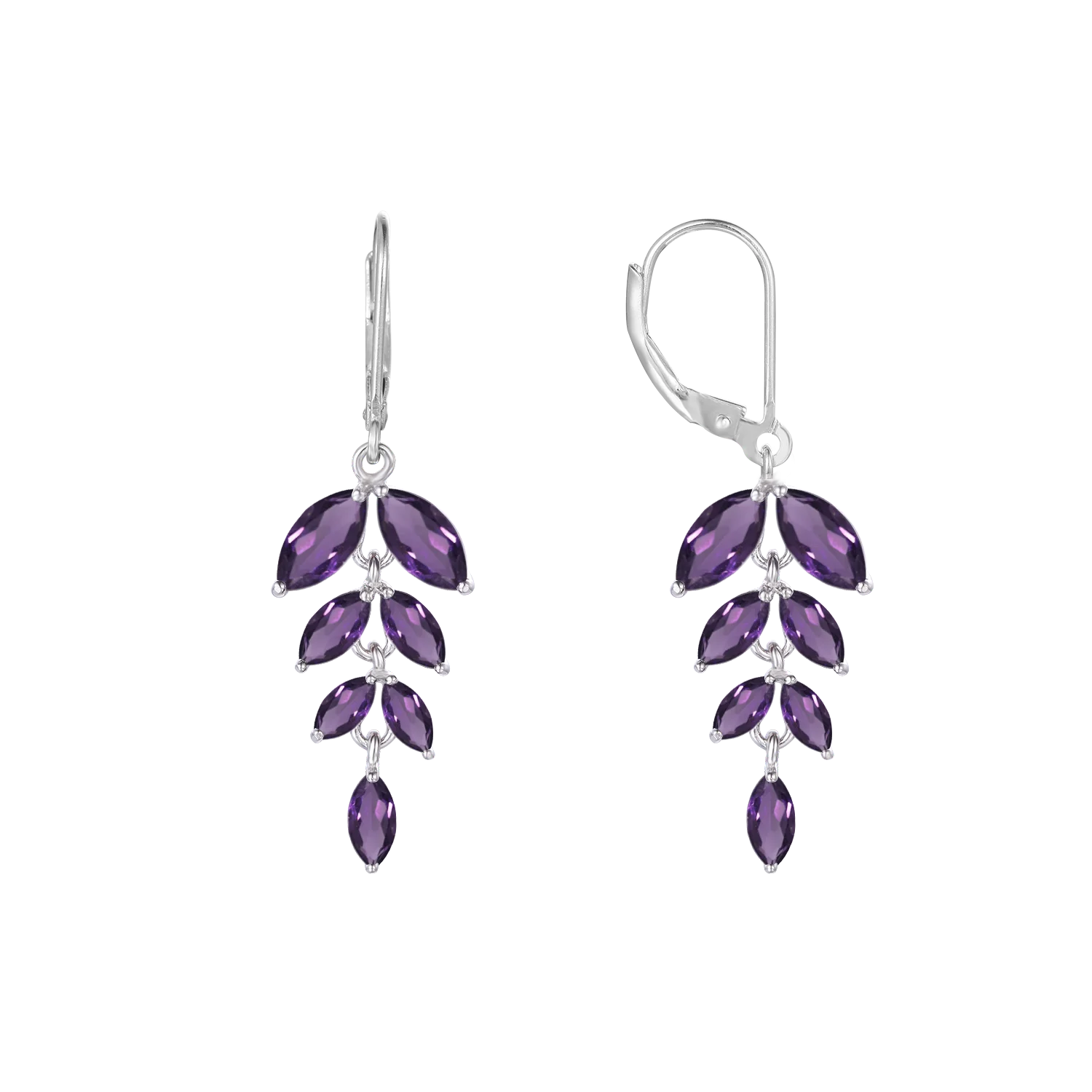 Abiding New  Hot Selling Wholesale Classic Popular Amethyst 925 Sterling Silver Earrings for Women