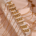 Dreamshow New Design Tarnish Free Angel Number Necklace 18K Gold Plated Stainless Steel Pendant Necklace