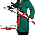 Roronoa Zoro Three Piece Katana Set Handmade Shusui Enma Kitetsu Swords With Free Display Stand and Belt Cosplay Prop