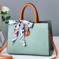 Shenzhen Cheap Low Moq Private Label Quilted Colorful Purple Tote Handbag with Scarf
