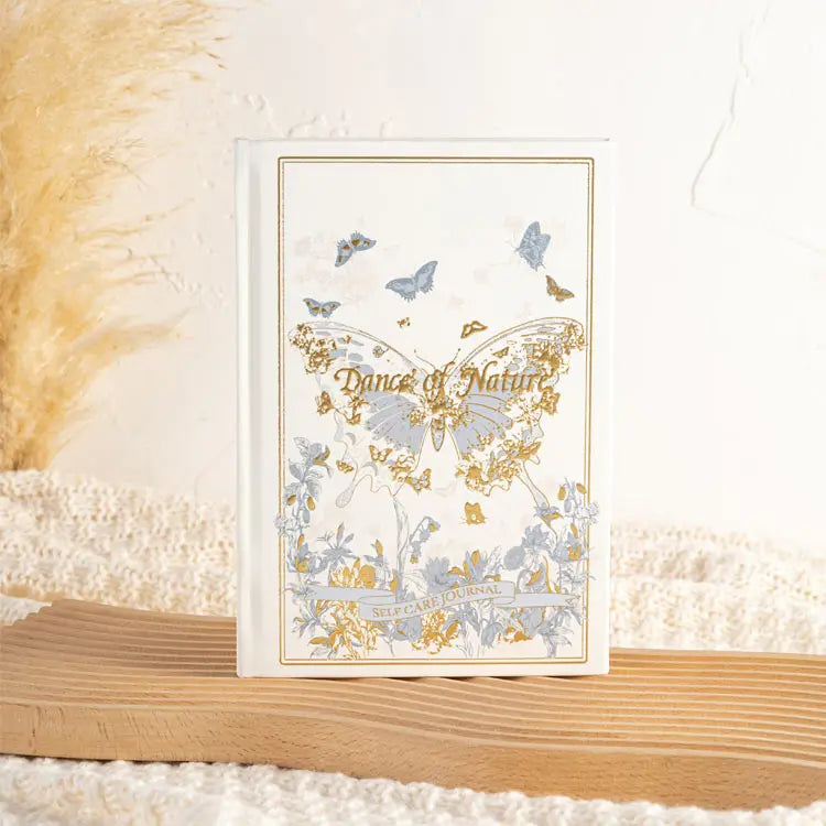 LABON Butterfly Gold Foil Printing Paper Hardcover Journal Notebook Two-Size A5 Self-Help Mindfulness Journal Notebooks