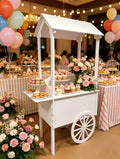 Customized White PVC Flower Candy Bar Cart Simple Indoor Home Use Children's Christmas Dessert Party Event Decorations Bride's