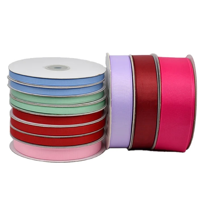 Wholesale Double Face Polyester Grosgrain Ribbon Tape 3 mm 75 mm Width Plain Black Color for Gift Packaging Colorful Decorations