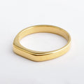 Dainty Stainless Steel 18K Gold Plated Finger Signet Ring Waterproof Jewelry Statement Stackable Rings for Women