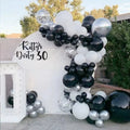 99pcs Black White Silver Latex Confetti Balloon Garland for Dirty 30th Birthday Backdrop Decoration Balloons Anniversary Decor