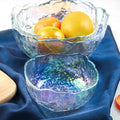 Irregular Curved Rim Soup Salad Dessert Ice Cream Bowl Colourful Household Glass Tableware Dinner Food Bowl Set