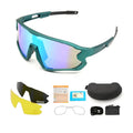 UV400 Polarized Sports Sunglasses for Men and Women TR90 Frame Cycling Glass with 3 Interchangeable Lenses Motorcycle Goggles