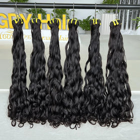 100% Unprocessed Raw Indian Curly Water Wave Peruvian and Brazilian Double Drawn Human Hair Weaves Bundles
