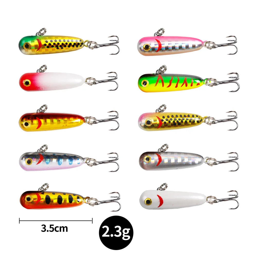 WEIHE 3.5cm 2.4g 10 Colors Artificial Pencil Hard Lure Sinking Trout Fishing Bait With Treble Hook