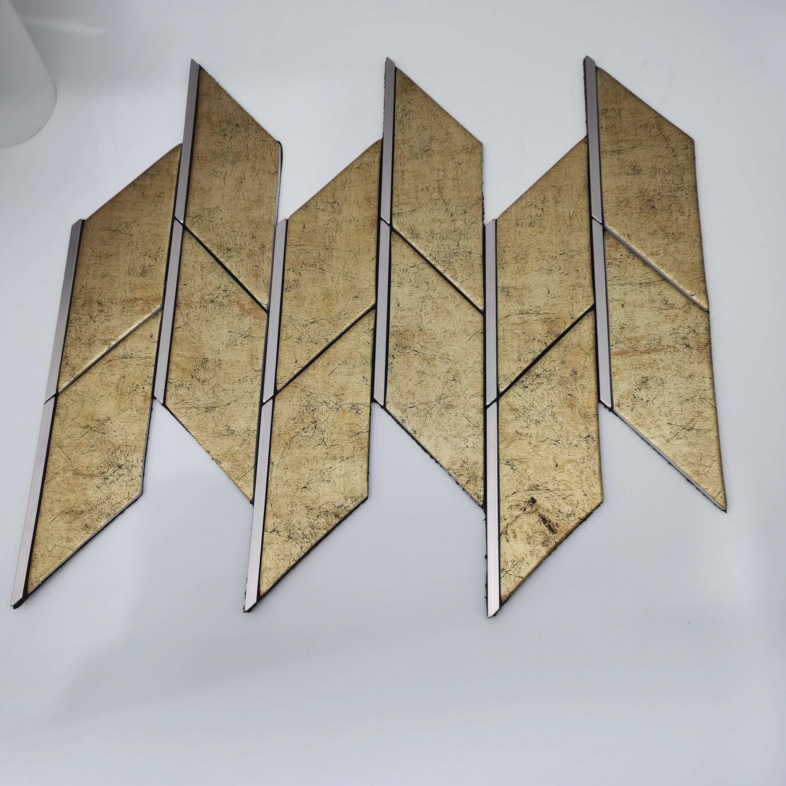 Aysha Golden Color Modern Square Aluminum Plastic Mosaic FileSelf-adhesive for Home Office Decoration Hebei Hot