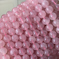 Bestone 8 mm Natural Stone Loose Bead Jewelry Making Crystal Beads Rose Ouartz Loose Beads for Diy Bracelet Necklace