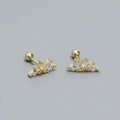 925 Silver Star Zircon Eye Cartilage Earrings Minimalist Trendy Gold Plated Cartilage Piercing Earrings for Women for Parties