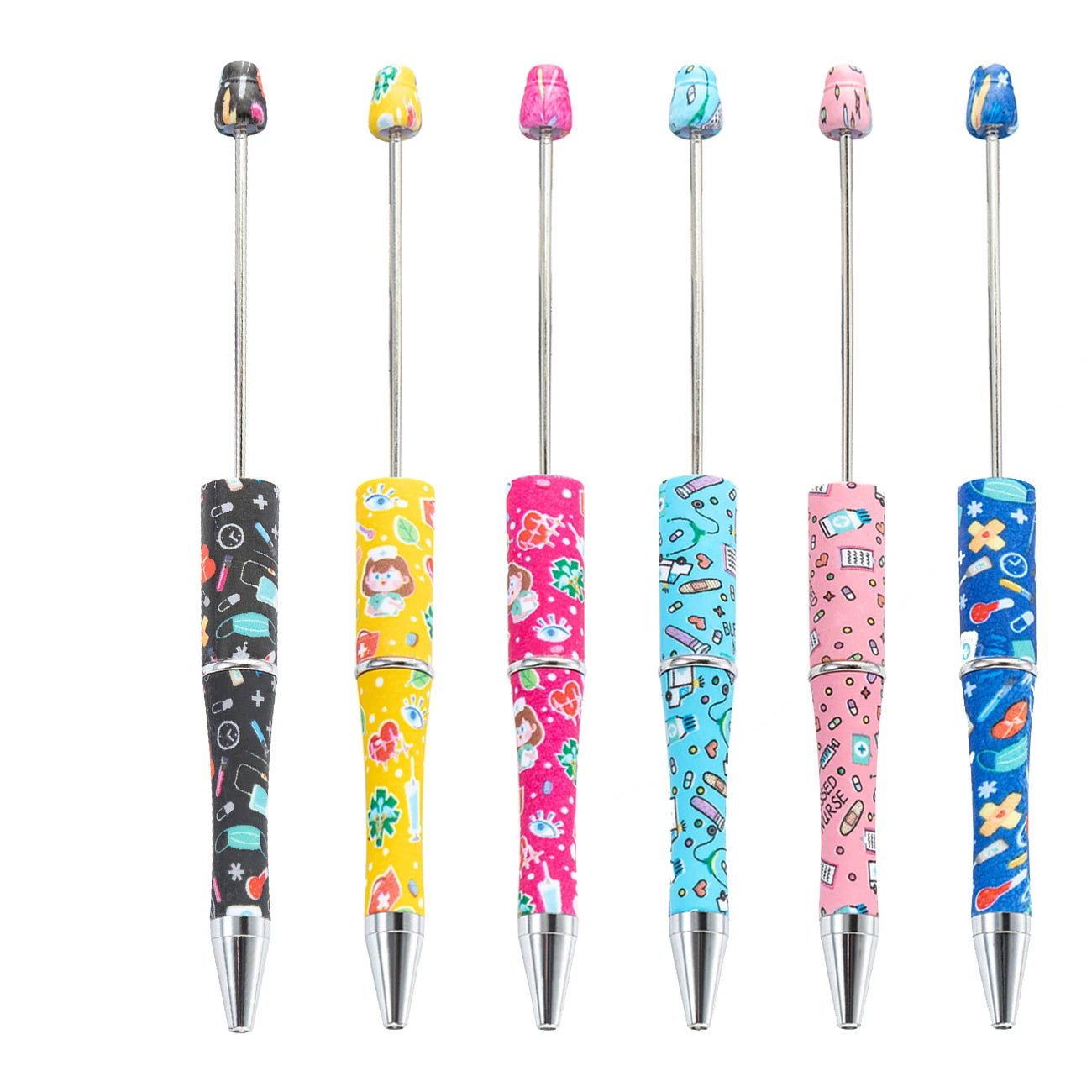 Europe's Hot Selling DIY Color Plastic for Beadable Ball Pen Sports Style 1.0mm Office School Kids Gift for Students Nurses