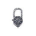 Traditional Chinese Ethnic Taijitu Lock Jewelry Yin and Yang Symbol Lobster Claw Clasps 925 Silver Patterned Clasp