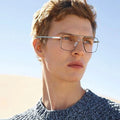 2025 Comfort Business Double Bridege Spring Hinge Metal Frame Glasses Men Blue Light Blocking Reflection Optical Spectacle