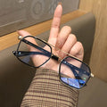 Fashion Square Style Pilot Eyeglasses Frame Blue Light Anti-Proof Computer Geek Glasses Lenses Alloy Frame AC Lens Material