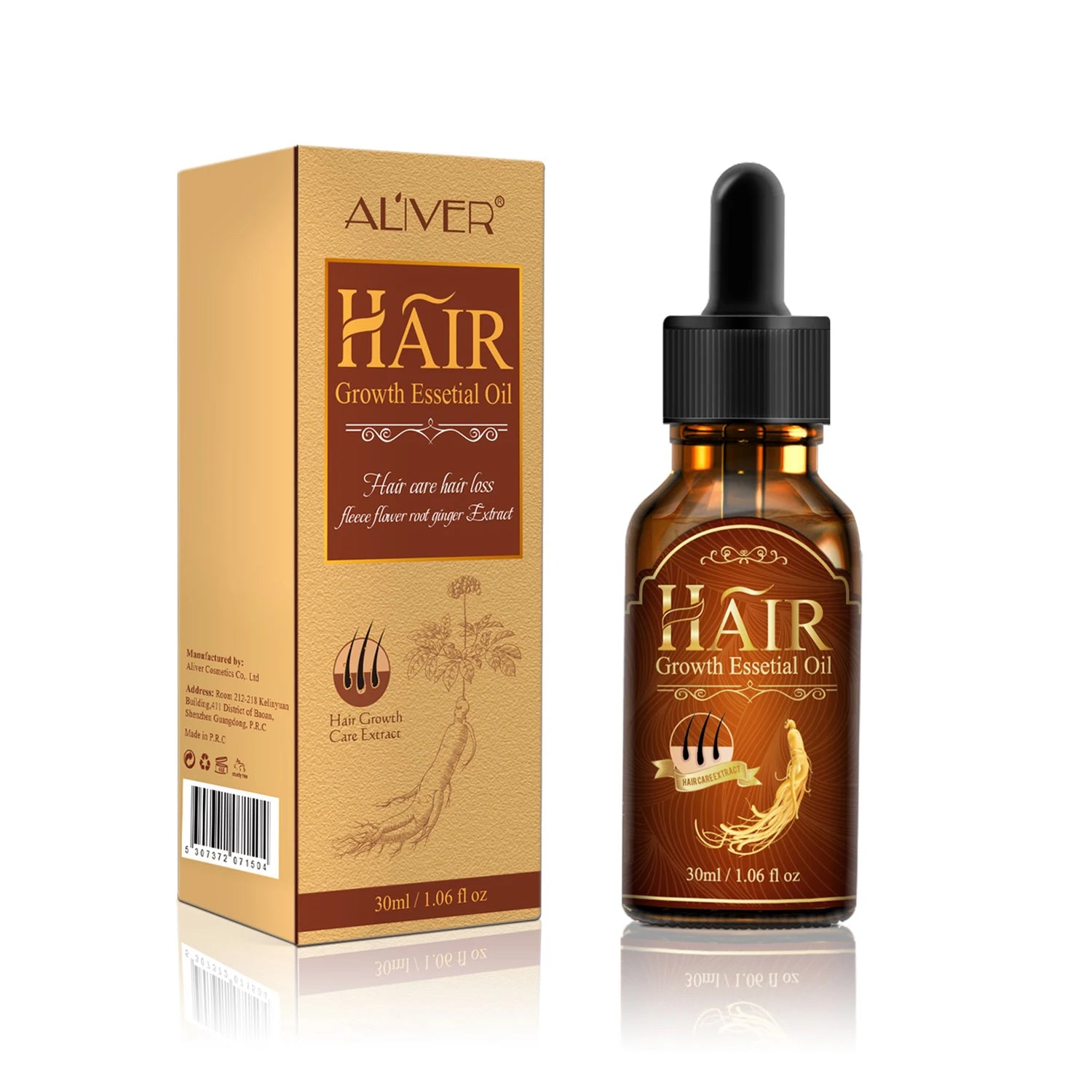 ALIVER Wholesale Smoothing Repairing Natural Organic Oil Ginseng Hair Growth Hair Serum