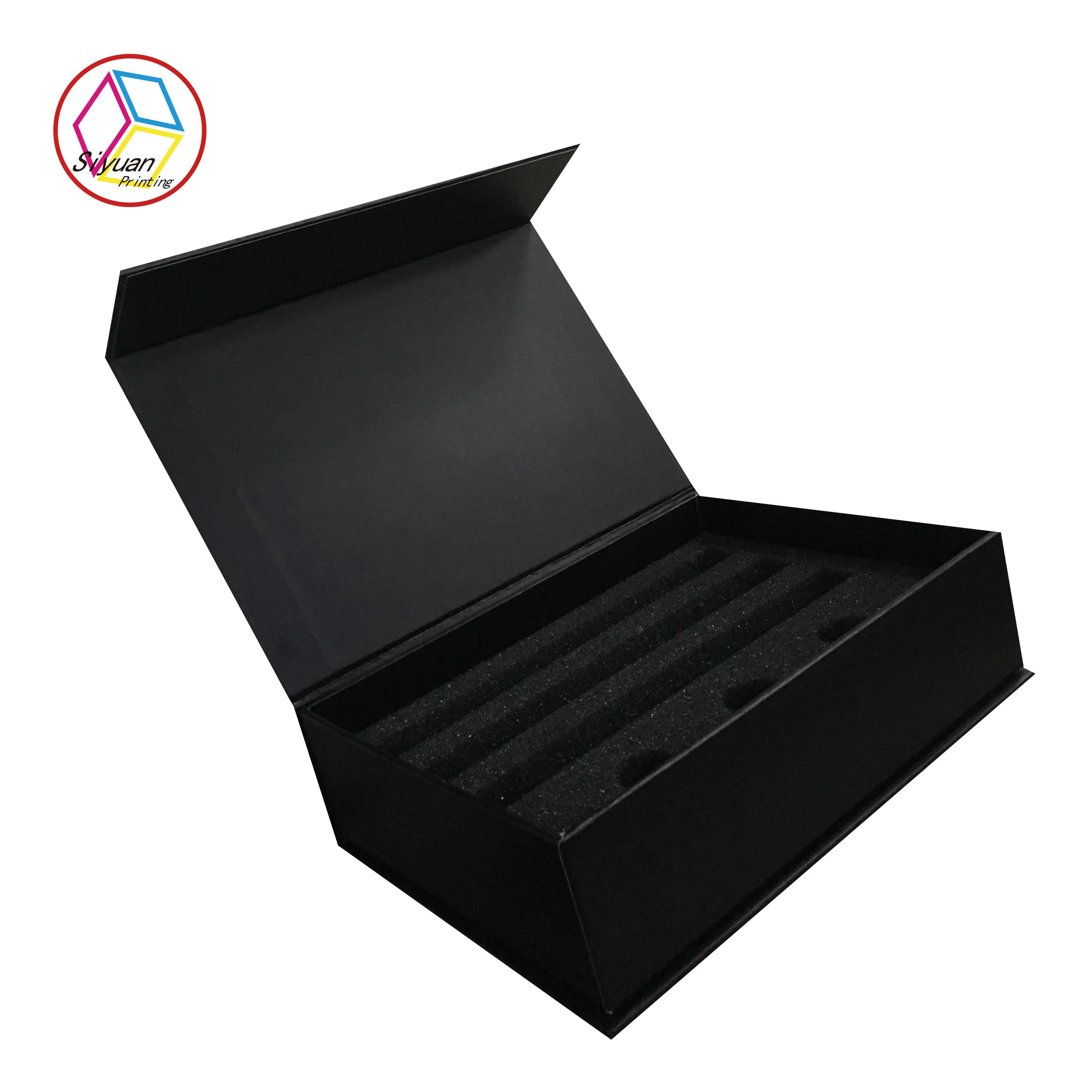 Luxury Flip Top Gift Boxes Magnetic Catch UV Printing Foil Embossing Matt Lamination Pen Cloth Made 2mm Paper Cardboard Wholesale